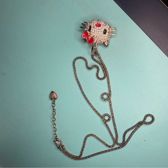 Betsey Johnson Gold Hello Kitty Pendant Necklace with Red Bow - Picture 4 of 6